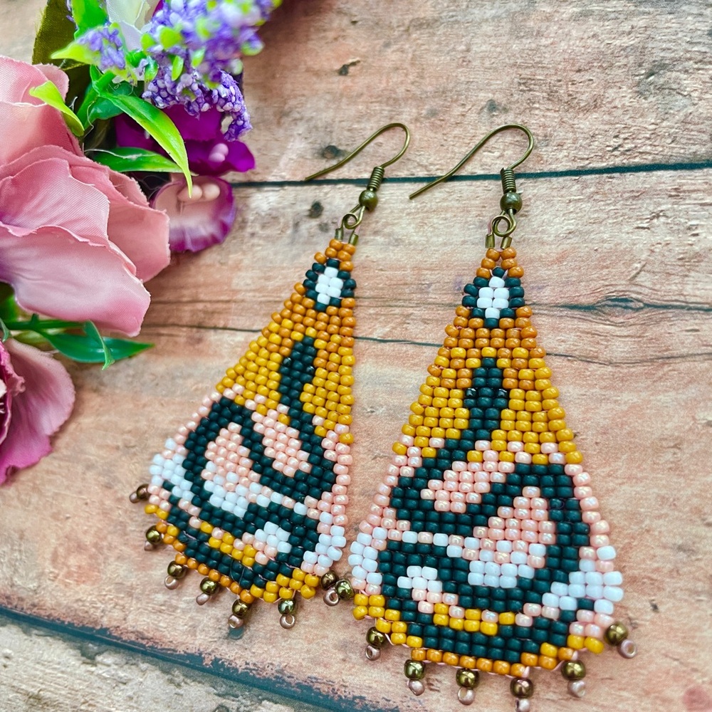 Handcrafted Beaded Earrings - Picture 3 of 5